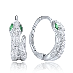 MINET Silver snake earrings with zircons JMAS0324SE00