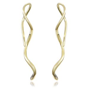 MINET Luxury gold plated silver spiral earrings JMAN0522GE00