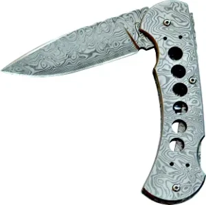 HABLOCK EXCLUSIVE Mikov 220-D-1 Damascus Steel Hunting Folding Knife