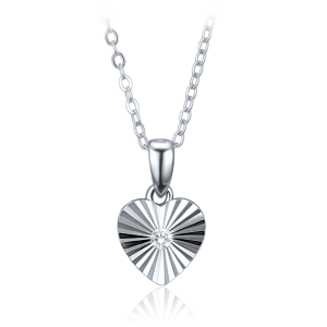 MINET Subtle silver heart necklace with zirconia JMAS0325SN45