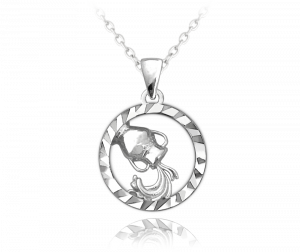 MINET Silver necklace Zodiac sign Aquarius JMAS9402SN45