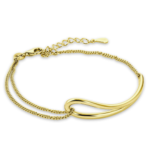 MINET Elegant wavy gold-plated silver bracelet JMAS0359GB17
