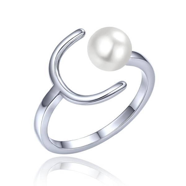 MINET Stříbrný prsten s přírodní perlou vel. 58 JMAS7060SR58