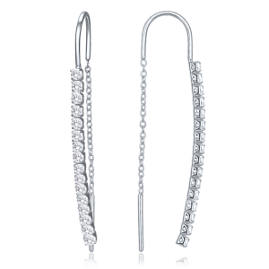 MINET Elegant silver drop earrings with white zirconia JMAS0332SE00