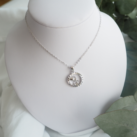 MINET Silver necklace Zodiac sign Aquarius JMAS9402SN45