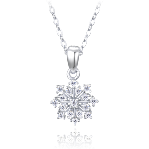 MINET Silver snowflake necklace with cubic zirconia JMAS8055SN45