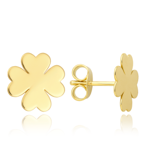 MINET Zlaté náušnice v tvare štvorlístka Au 585/1000 0,70 g JMG0207WGE01