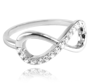 MINET Silver ring INFINITY with white zircons size 52 JMAN0076SR52