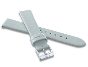 MINET MSLAS14 Gray leather strap with silver buckle -14 mm