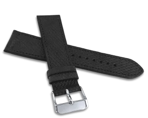 LAVVU LSAKB20 Metalický černý řemínek BREID METAL z luxusní kůže Top Grain - 20 mm