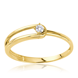 MINET Subtle gold ring with zircon, 585/1000 gold, size 58 – 1.70 g JMG0366WGR58