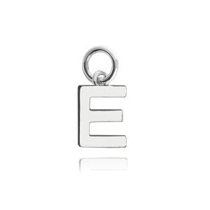 MINET Strieborný príves s malým písmenom "E" JMAS900ESP00