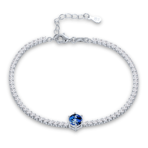 MINET Elegant silver bracelet with dark blue and white zirconia JMAS0333BB16