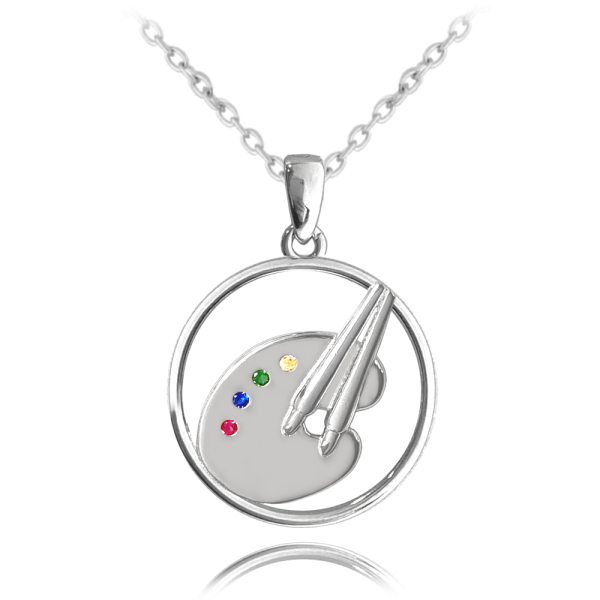 MINET Silver necklace PAINTING PALETTE JMAN0333SN45