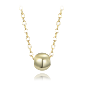 MINET Pozlátený strieborný náhrdelník s guľôčkami 6 mm JMAS0158GN06