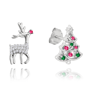MINET Christmas silver earrings SOB and TREE JMAS8044SE00