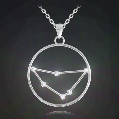 MINET Stříbrný náhrdelník Stars znamení KOZOROH Czech Crystal JMAS9501SN45