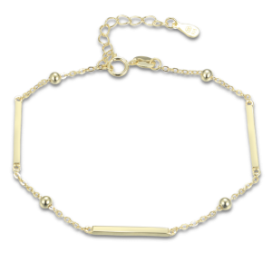 MINET Gold-plated silver bracelet with rods and beads JMAS0303GB16