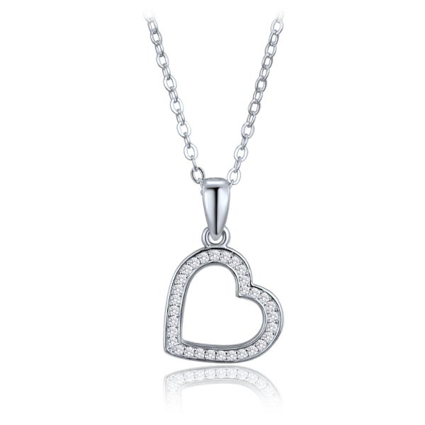 MINET Silver necklace with heart - mother JMAS0317SN45