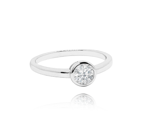 MINET Decent silver ring with white cubic zirconia size 48 JMAS0096SR48