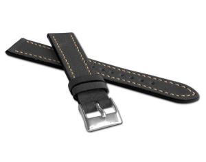 LAVVU LSWUB22 Black RETRO strap made of luxury Top Grain leather - 22 mm