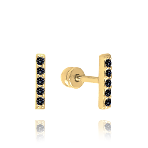 MINET Gold earrings with black zircons Au 585/1000 1,00g JMG0119BGE00