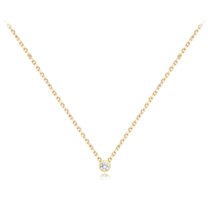 MINET Zlatý náhrdelník s bielym zirkónom Au 585/1000 1,10g JMG0021WGN42