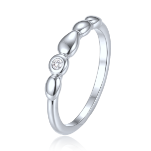 Elegantný strieborný prsteň s bielym zirkónom, veľkosť 58 JMAS0311SR58