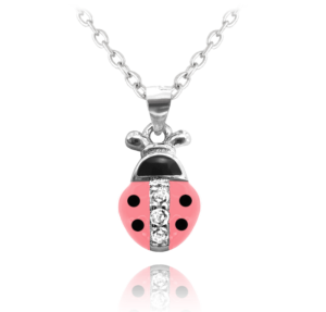 MINET Silver necklace PINK LADYBUG  JMAD0001PN38