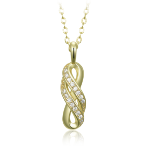 MINET Gold-Plated Silver Necklace with White Zirconia JMAS0340GN45