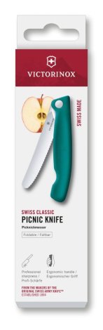 Skládací svačinový nůž Victorinox Swiss Classic 6.7834.FC1 11 cm, Zelený