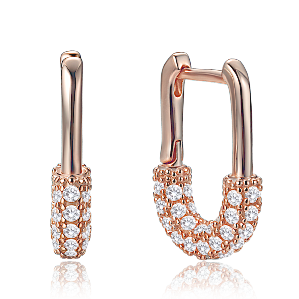 MINET Luxury rose gold silver earrings with zircons JMAS0330RE00