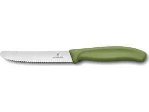 Nůž na rajčata Victorinox 6.7834.E575 Swiss Classic 11 cm, Olive Grove