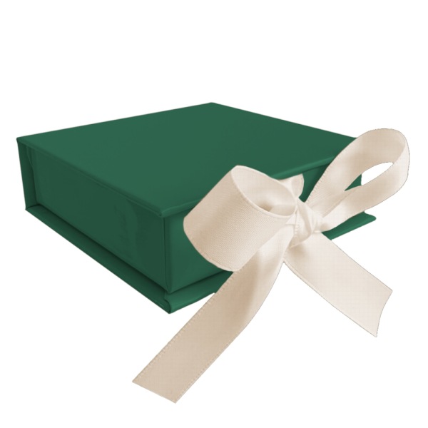 MINET XBJXGC2 Zelená magnetická krabička na šperky s béžovou stuhou