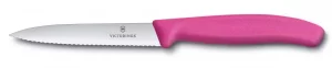 Nôž na zeleninu s vlnitou čepeľou 10 cm Victorinox 6.7736.L5 Ružový