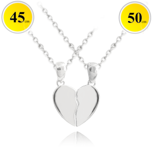 MINET Strieborný pár náhrdelníkov FOREVER LOVE JMAN0279SN45