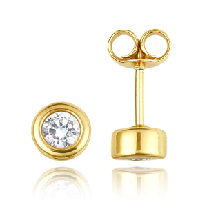 MINET Elegant gold earrings with white zircons Au 585/1000 1,35g JMG0273WGE01