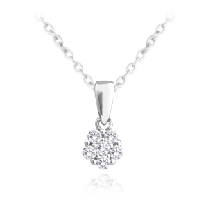 MINET Silver necklace with white cubic zirconia JMAD0037SN38