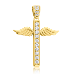 MINET Gold angel pendant with white zircon Au 585/1000 2.90g JMG0334WGP00