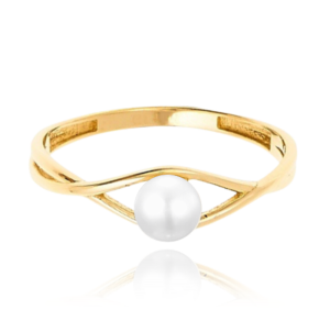 MINET Gold ring with natural pearl Au 585/1000 size 57 - 1,15g JMG0132WGR17