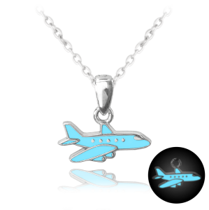 MINET Shining blue children's silver necklace LETADLO JMAD0032AN38