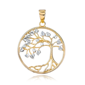 MINET Gold tree of life pendant in yellow and white gold JMG0168WGP00