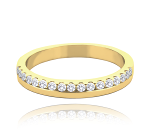 MINET  Pozlacený stříbrný snubní prsten s bílými zirkony vel. 64 JMAN0444GR64