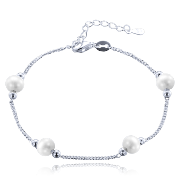 MINET Silver bracelet with natural pearls JMAS7056SB16