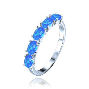 MINET Silver ring with blue opals size 60 JMAS0295BR60