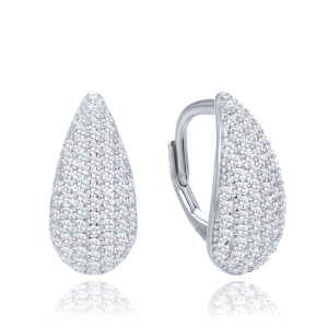 MINET Strieborné náušnice s bielymi zirkónmi JMAN0565WE00