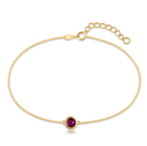 MINET Decentní zlatý náramek s červeným zirkonem Au 585/1000 0,95g JMG0311RGB17