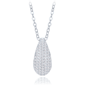 MINET Silver drop necklace with white zircons JMAN0565WN42