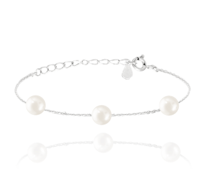 MINET Silver bracelet with natural pearls JMAS7029SB16