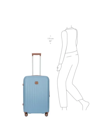 Bric’s BAH08452.022 Taormina Trolley Expandable Suitcase, 69 cm, Sky Blue